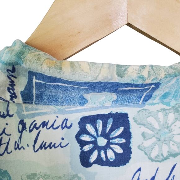 Vintage Separate Issue Beach Tropical Patterned Button Down Shirt M - Picture 6 of 10